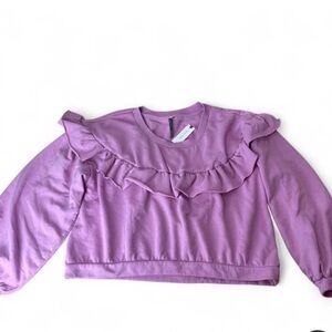 Anthropologie Ruffle Sweater Women’s Large Pink